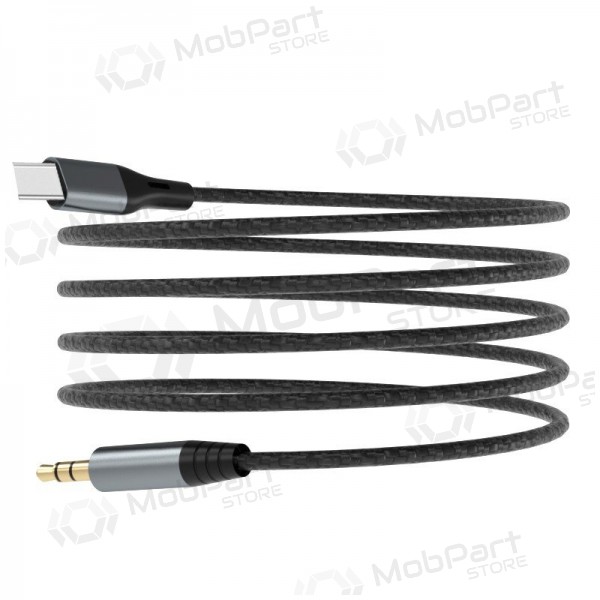 Cabo de áudio Dudao L11ProT USB-C para 3.5 mm 1 m preto