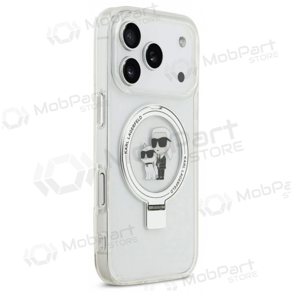 Capa para Apple iPhone 17 Pro Max - Karl Lagerfeld Ringstand Karl and Choupette MagSafe (transparente)
