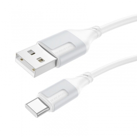Cabo USB-C Borofone BX101 USB-A para USB-C 1 m branco