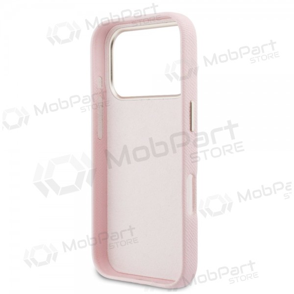 Capa para Apple iPhone 17 Pro Max - Guess PU Grained 4G Resin Metal Logo (rosa)