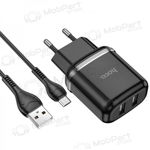 Carregador Hoco N4 + microUSB (2.4A) (preto)