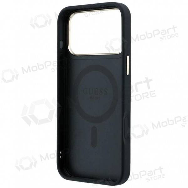 Capa para Apple iPhone 18 Pro - Guess PU 4G Ring Stand MagSafe (preto)