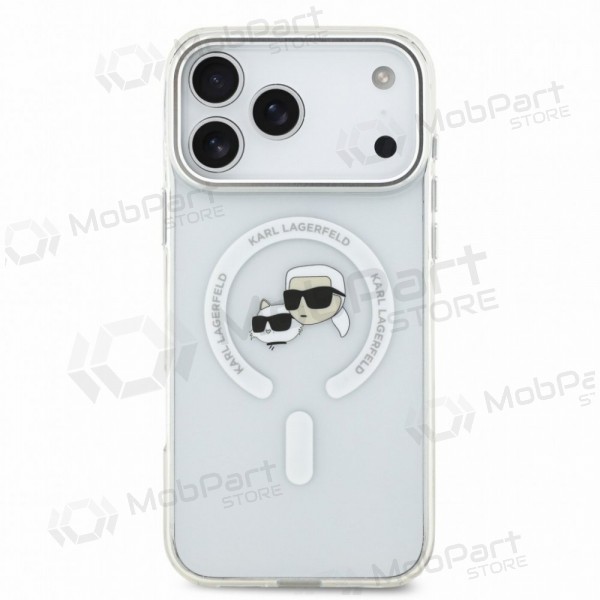 Capa para Apple iPhone 18 Pro - Karl Lagerfeld IML K&CH Heads Metal Frame MagSafe (transparente)
