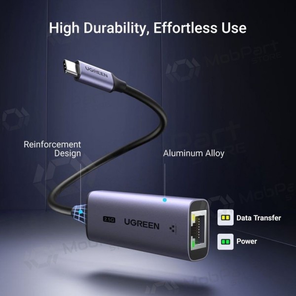 Adaptador USB-C Ugreen CM648 USB-C para RJ45 cinzento