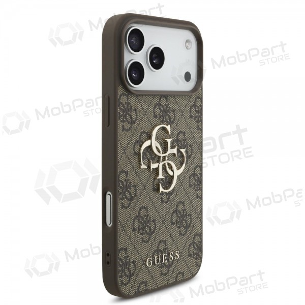 Capa Apple iPhone 17 Pro Max - Guess PU 4G Metal Logo (castanho)