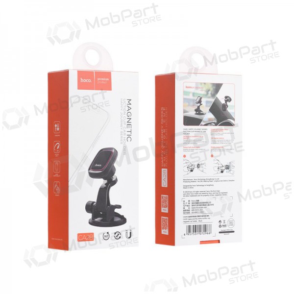 Automobilinis Universal telefono laikiklis Hoco CA28, mounted on the dashboard, magnetic, preto
