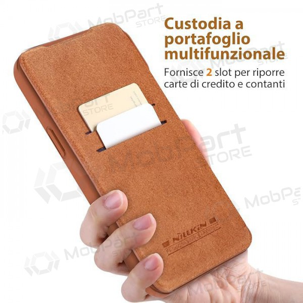 Capa para Apple iPhone 14 - Nillkin Leather (castanho)