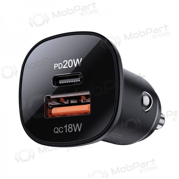 Carregador automobilinis Acefast B1 Mini 38W USB-C+USB-A preto