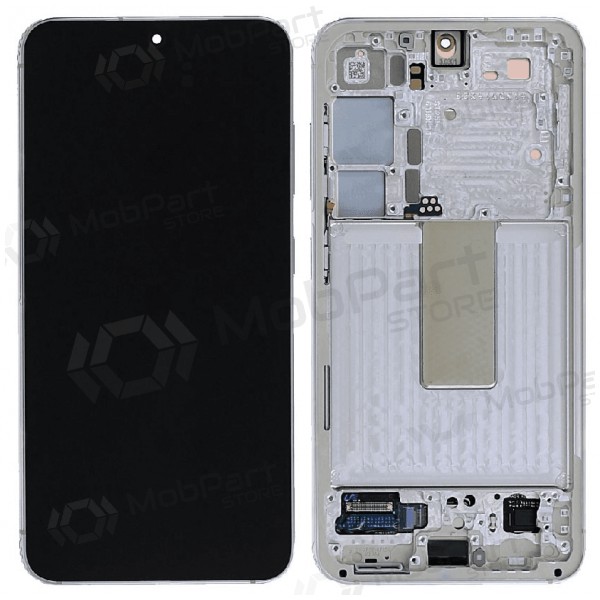 Samsung Galaxy S23 ecrã (kreminė) (com moldura) (original)