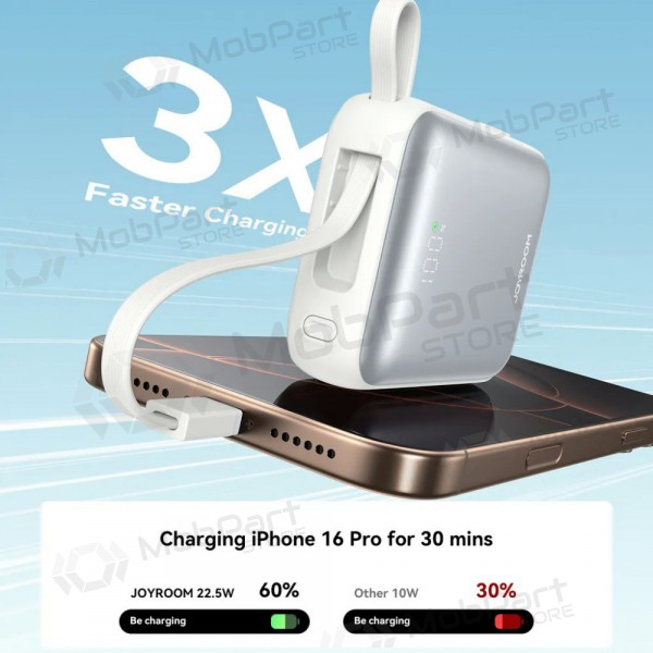 Bateria externa Power Bank Joyroom JR-PBF27 22.5W Mini 10000mAh branco Bateria externa Power Bank Joyroom JR-PBF27 22.5W Mini 10000mAh branco