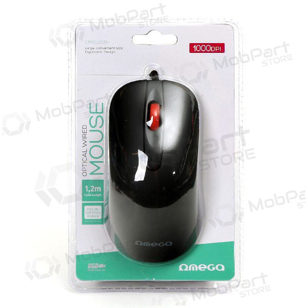 Rato OMEGA OM-520 com fio (preto)