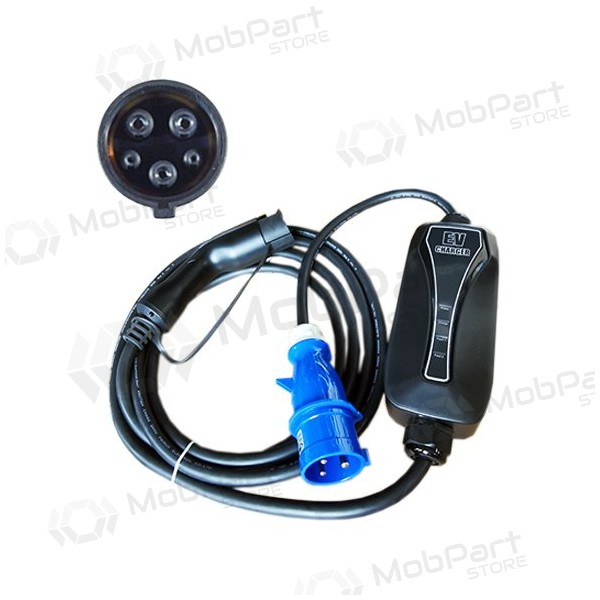 Elektromobilio nešiojamas carregador Type 1 - CEE, 6-32A, 7.2kW, 1-fazė, 5m