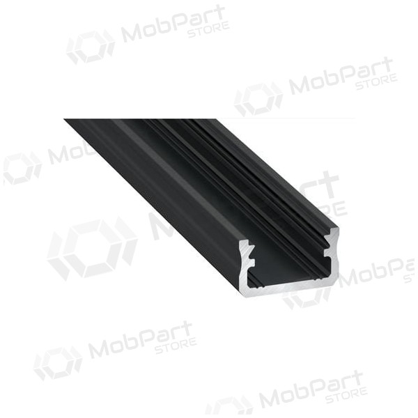 Aliuminis profilis Lumines LED juostoms A (preto, anoduotas, 2m)