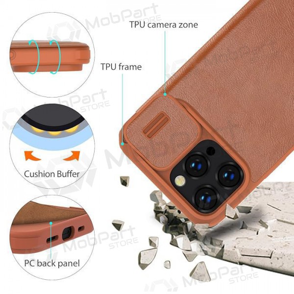 Capa para Apple iPhone 14 - Nillkin Leather (castanho)