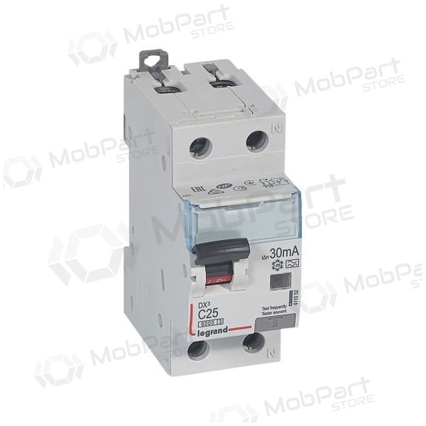 Relé de corrente de fuga com disjuntor automático Legrand 411053 (C, 32A, 2P, 30mA, 230V)