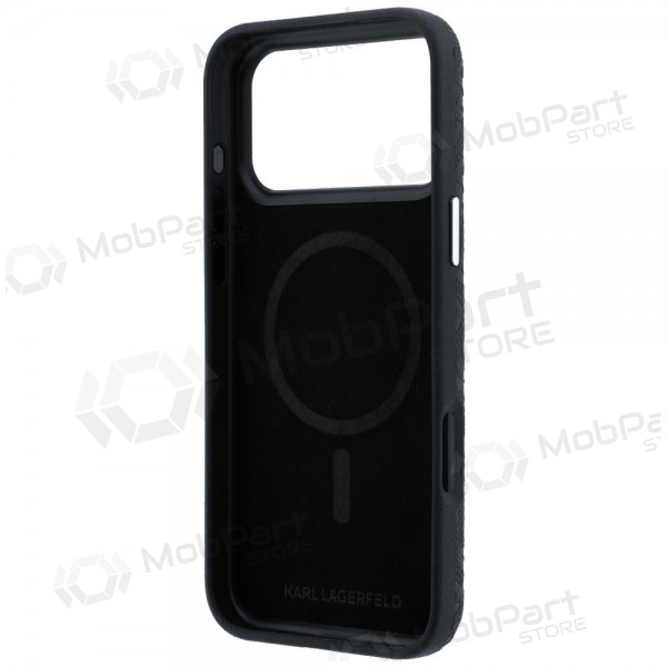 Capa para Apple iPhone 18 Pro Max - Karl Lagerfeld PU Grained Allover Semi Wrap MagSafe (preto)