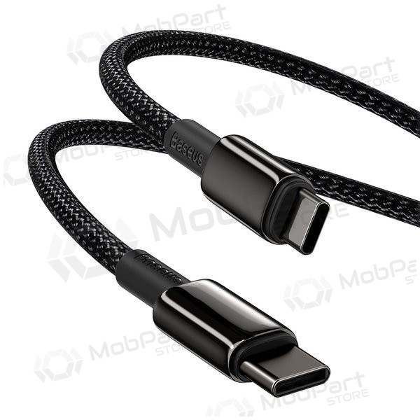 Cabo USB Baseus Tungsten Gold Fast Data Tipo C - Tipo C 100W 1.0m (preto) CATWJ-01