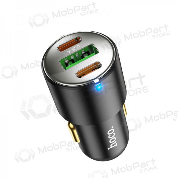 Carregador de telefone para carro Hoco NZ6 45 W PD 2x USB-C + USB-A preto