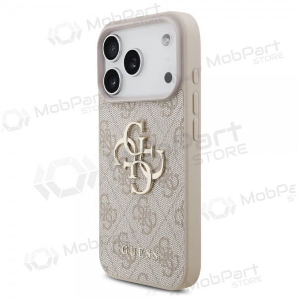 Capa para Apple iPhone 17 Pro - Guess PU 4G Metal Logo (rosa)