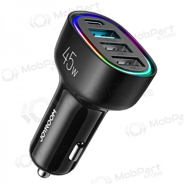 Carregador automobilinis Joyroom JR-CL09 LED 4xUSB (PD, QC) 45W (preto)