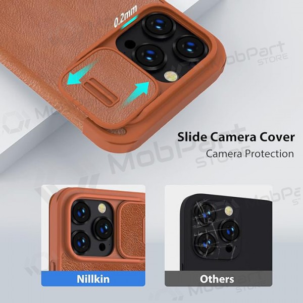 Capa para Apple iPhone 14 - Nillkin Leather (castanho)
