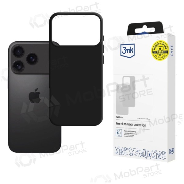 Capa para Apple iPhone 17 Pro, 18 Pro - 3MK Matt Case (preta)