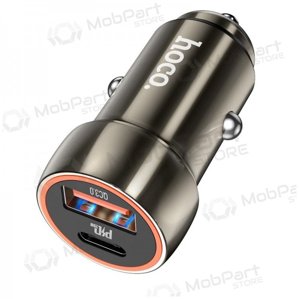 Carregador automobilinis Hoco Z46A USB-A/Type-C PD20W+QC3.0 cinza