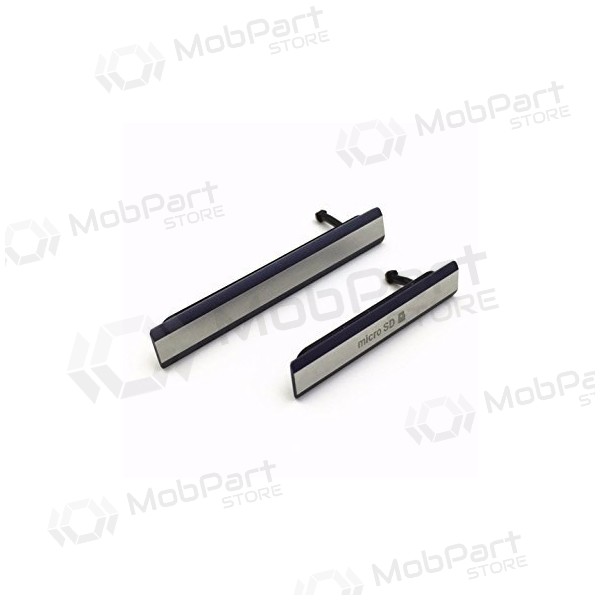 Sony Xperia Z2 D6502 / Xperia Z2 D6503 / Z2 D6543 - tampas laterais para microSD e microUSB-SIM (preto)