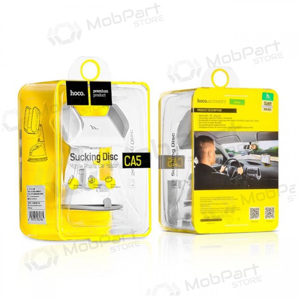 Automobilinis Universal telefono laikiklis Hoco CA5, attached to the window, short-rigid leg kojelė branco