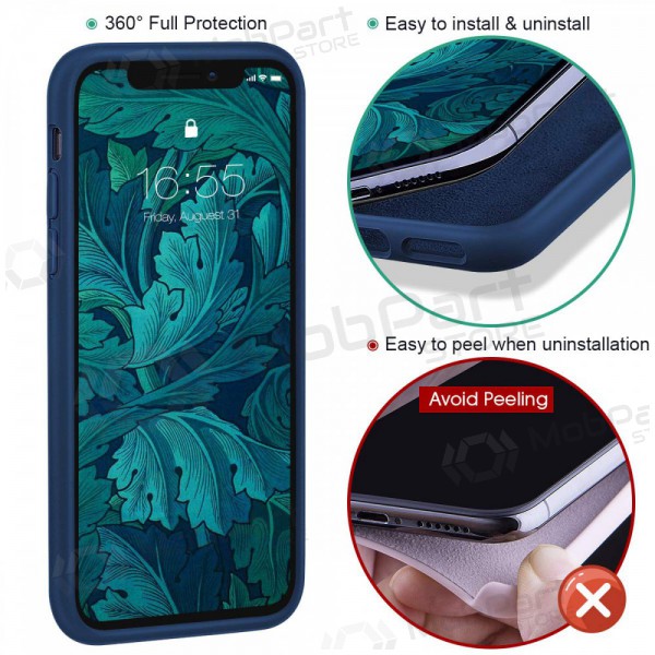 Capa para Apple iPhone 13 mini - Liquid Silicone - 1.5mm (azul escuro)