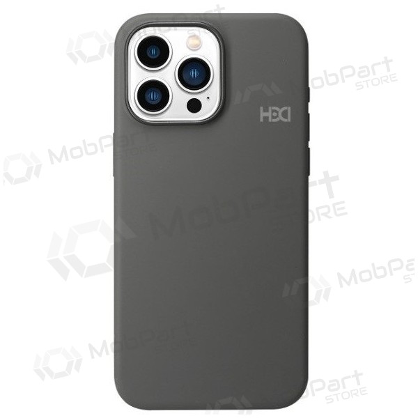 Capa HDD Silicone MagSafe Case Apple iPhone 14 tamsiai cinza