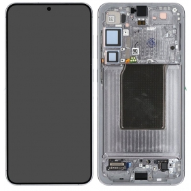 Tela para Samsung Galaxy S25+ (prata) (com moldura) (assembled service pack)
