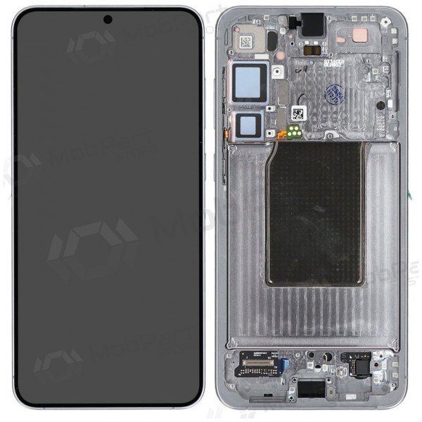 Tela para Samsung Galaxy S25+ (prata) (com moldura) (assembled service pack)