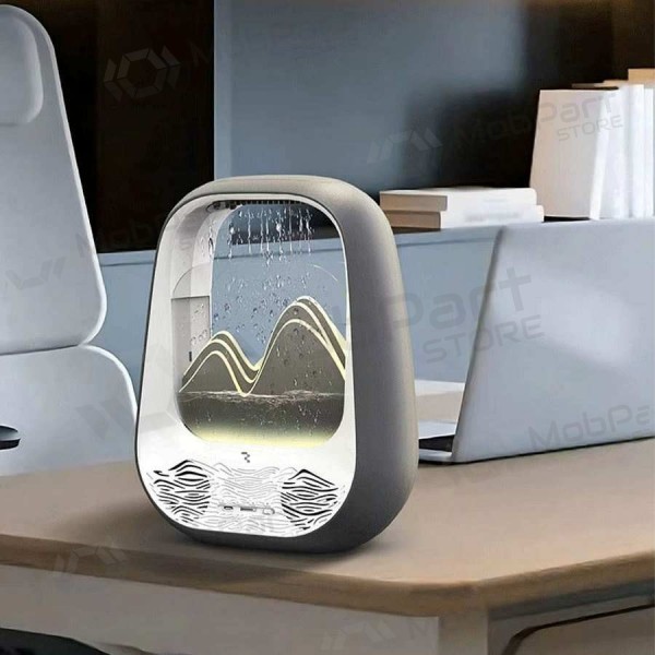 Alto-falante Bluetooth relaxante com iluminação RGB Relaxing Rain cinza