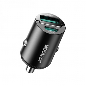 Carregador de telefone para carro Joyroom JR-CCN18 65 W USB-C + USB-A preto