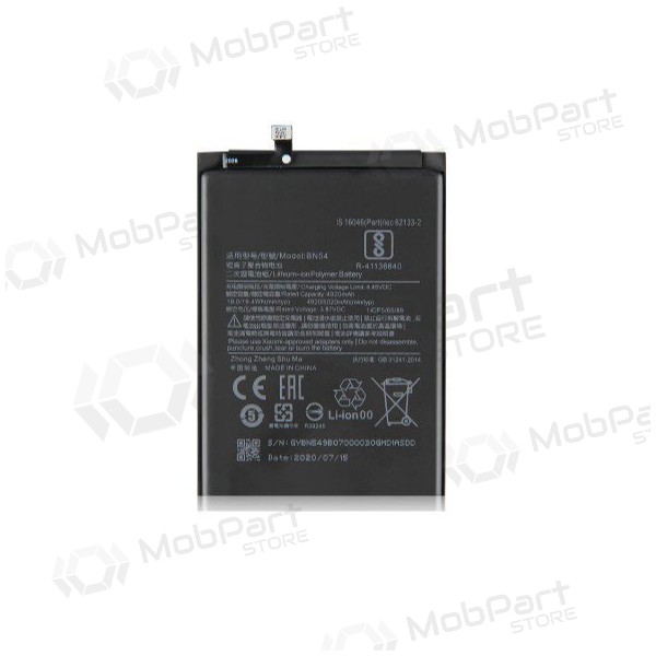 Xiaomi Redmi 9, Redmi Note 9 bateria, akumuliatorius (BN54) Xiaomi Redmi 9, Redmi Note 9 bateria, akumuliatorius (BN54)