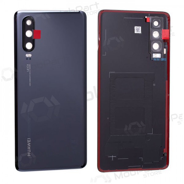 Huawei P30 tampa traseira da bateria (preto) (usado grade B, original)