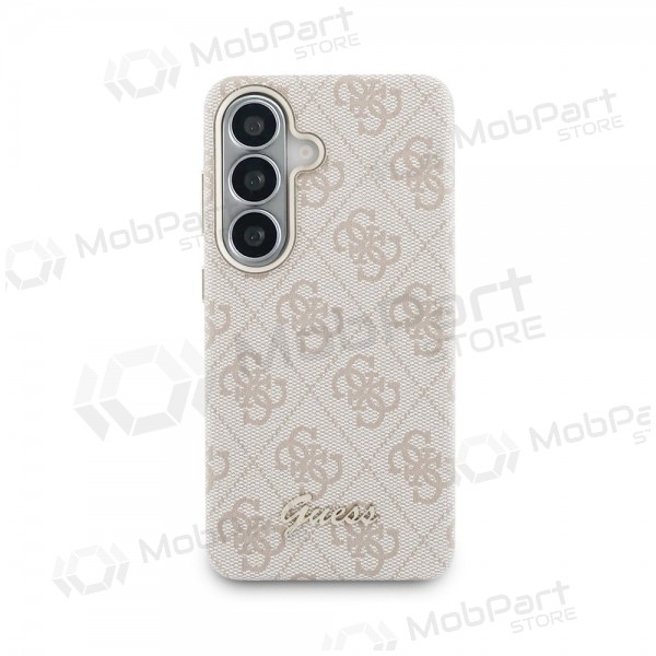 Capa Samsung Galaxy S26 - Guess PU 4G Script Metal Logo Magnetic (rosa)