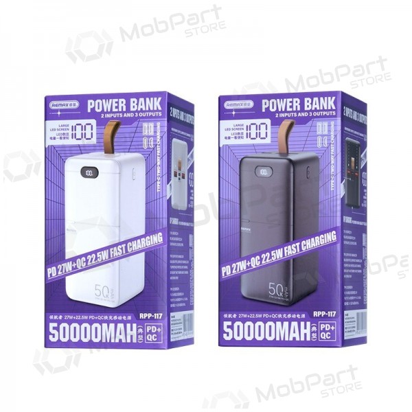 Bateria externa Power Bank Remax RPP-117 22.5W 50000mAh preto