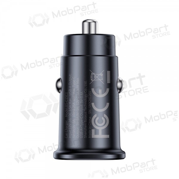 Carregador de carro Baseus GoTrip 2xUSB-C 30W preto C00072300123-01