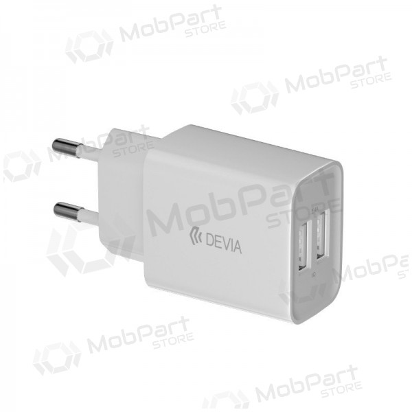 Carregador Devia Smart x 2 USB (2.4A) + MicroUSB, (branco)