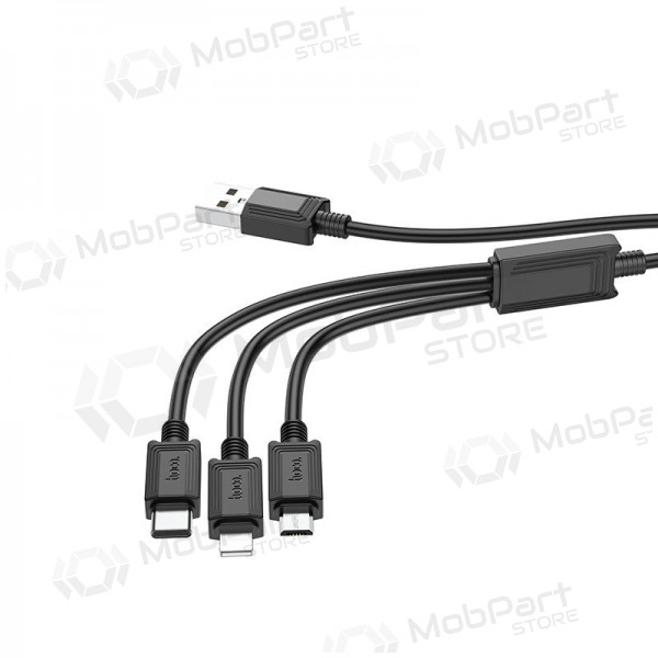 USB cabo Hoco X74 3in1 microUSB-Lightning-Type-C 1.0m (preto)