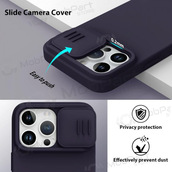 Apple iPhone 15 Pro Max capa „Nillkin Silicone“ (tamsiai roxo)