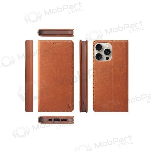 Samsung Galaxy A57 capa - HDD Magnetic Wallet Case (marrom)