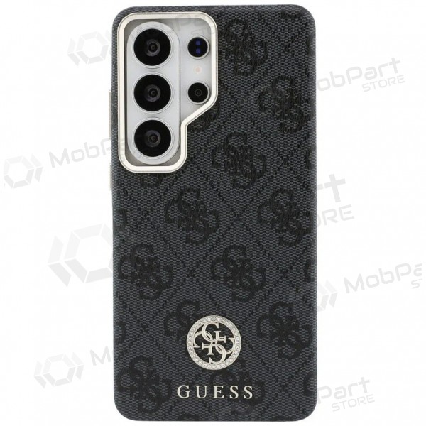 Capa Samsung Galaxy S26 Ultra - Guess PU Leather 4G Strass Logo Gold Frame Magnetic (preta)