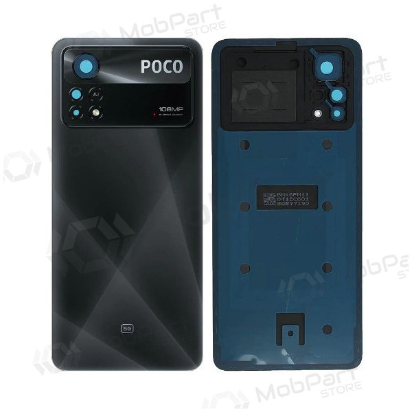 Xiaomi Poco X4 Pro 5G tampa traseira da bateria (preto) (original) (service pack)