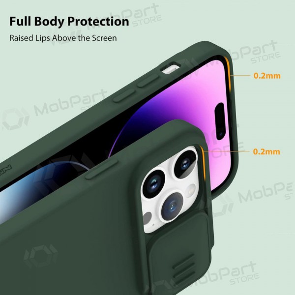 Apple iPhone 15 Pro Max capa „Nillkin Silicone“ (verde escuro)