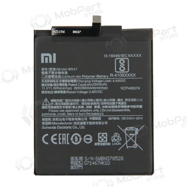 Xiaomi Redmi 6, Redmi 6A bateria, akumuliatorius (BN37) (original) Xiaomi Redmi 6, Redmi 6A bateria, akumuliatorius (BN37) (original)