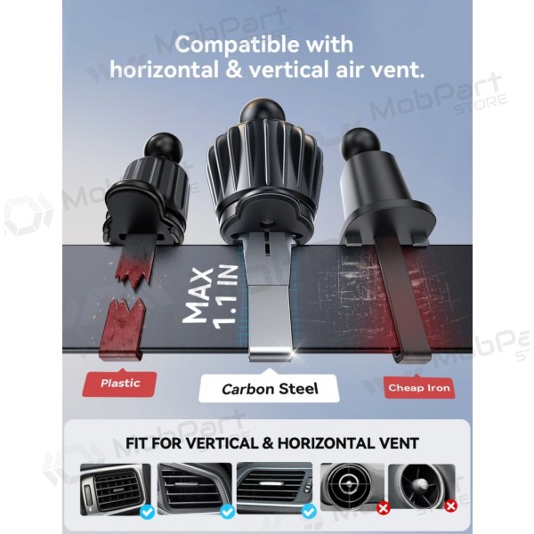 Suporte de telefone para carro com carregamento sem fio Joyroom JR-ZS506 MagSafe 15 W para grelhas de ventilação USB-C