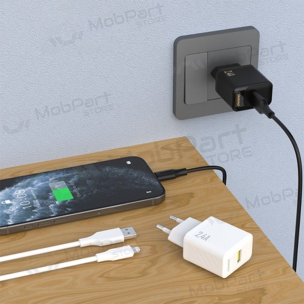 Carregador de telefone Dudao A23L 12 W USB-A com cabo USB-A para Lightning 1 m preto